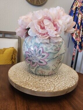 Pastel Floral Ginger Jar Vase